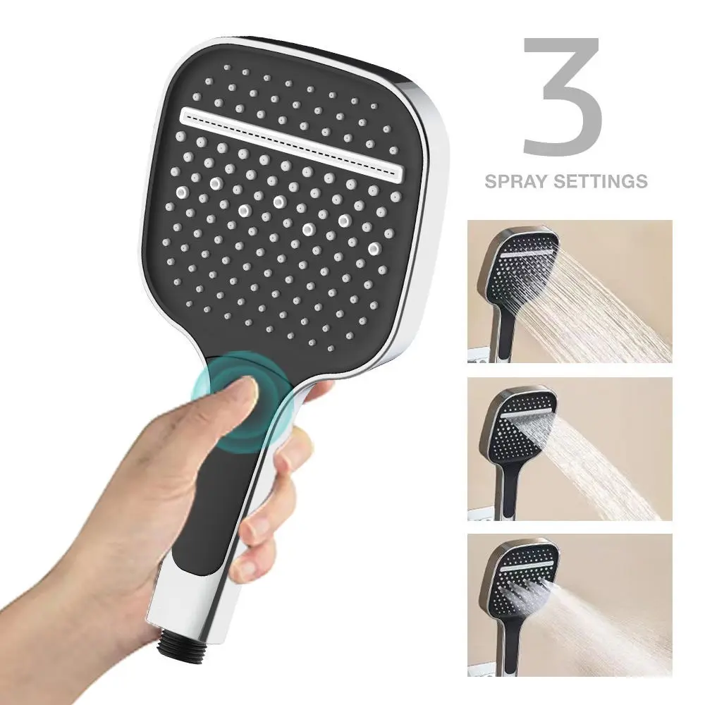 Pulsante quadrato in ABS con finitura cromata Select Doccetta