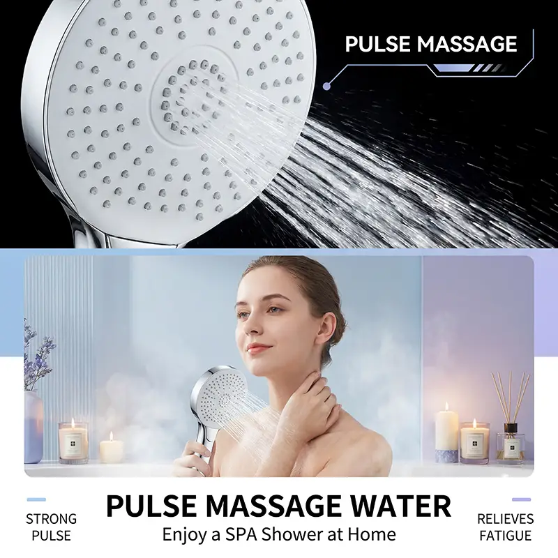 Pulsante di design per bagno con flusso regolabile Doccetta quadrata in ABS