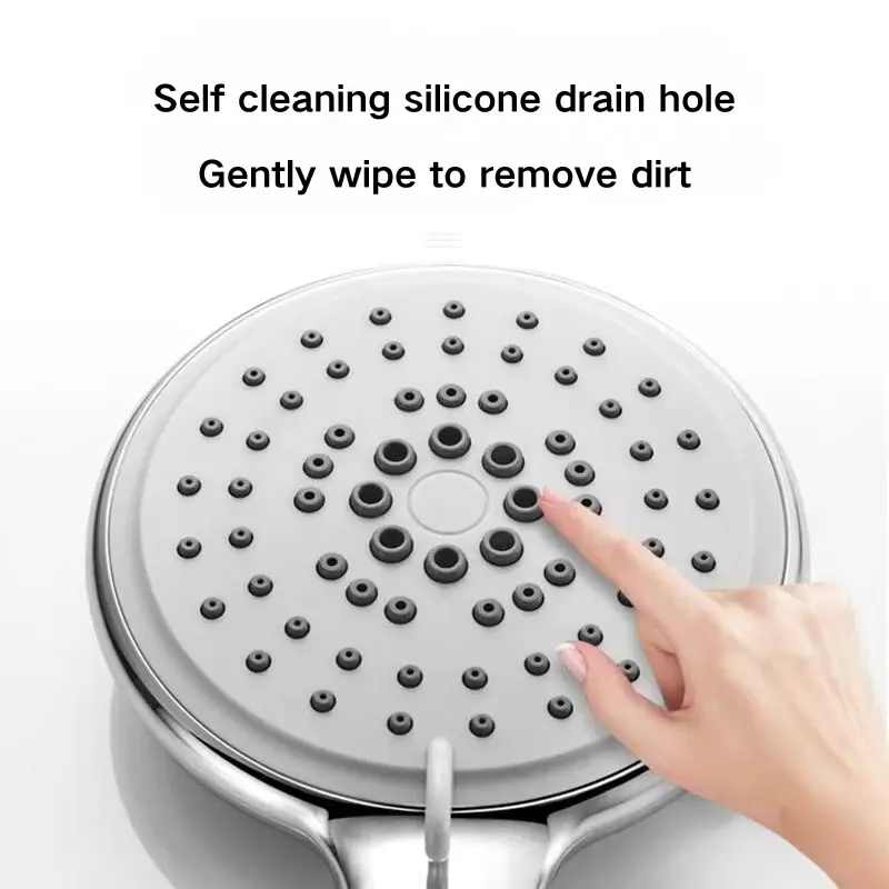 Soffione doccia anti-intasamento autopulente per bagno