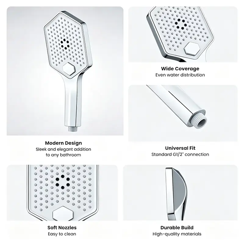 Bathroom Design Button Waterfall Hand Shower