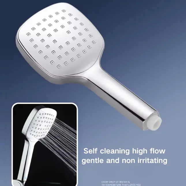 Soffione doccia autopulente ad alta pressione per un bagno confortevole